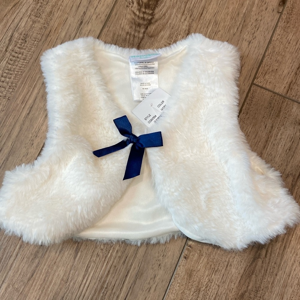 NWT girl's fur vest 24m
